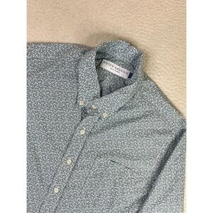 Peter Manning Shirt Mens Size 3 Blue Floral Cotton Long Sleeve Button Up Casual